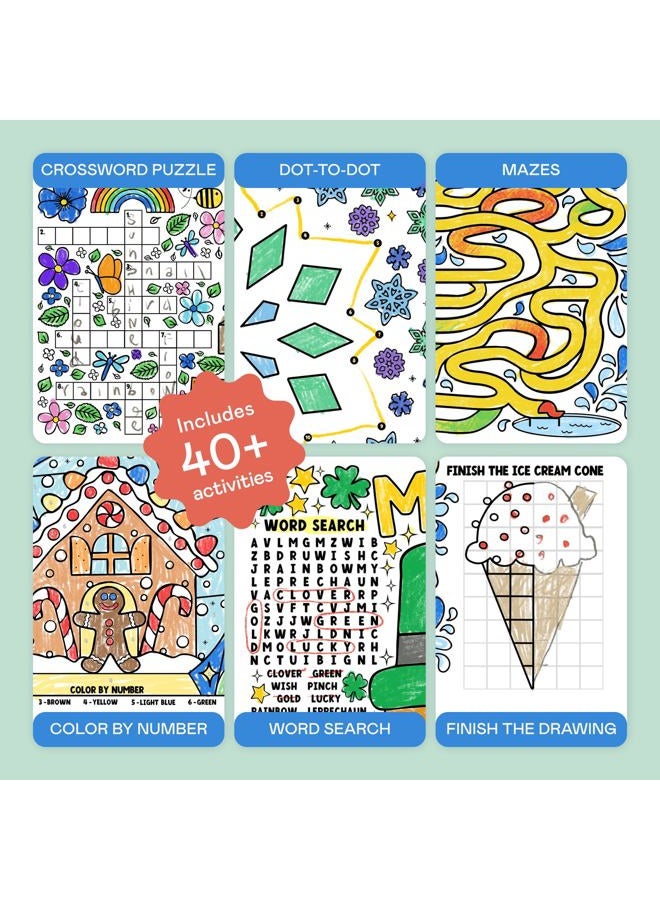 Tiny Expressions Funtastic Coloring and Activity Calendar for Kids, Undated, 12x12 Inches, Monthly Coloring and Activities, School and Home Learning Calendar - Image 4