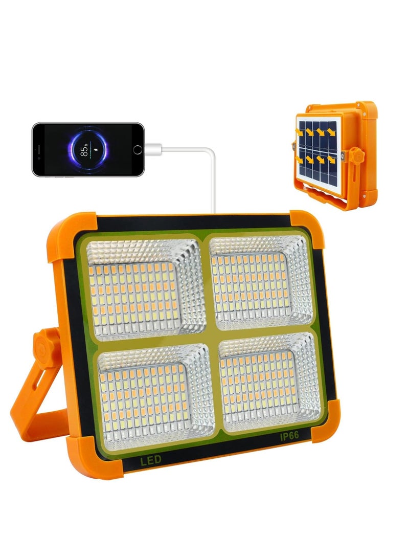 YSH LED Solar Light, Work Light Rechargeable 200W, Portable 12000mAh 10000 LM with Stepless Brightness Job Site Battery Rechargeable Floorlight for Emergency Worklight for Power Cut  - Image 1