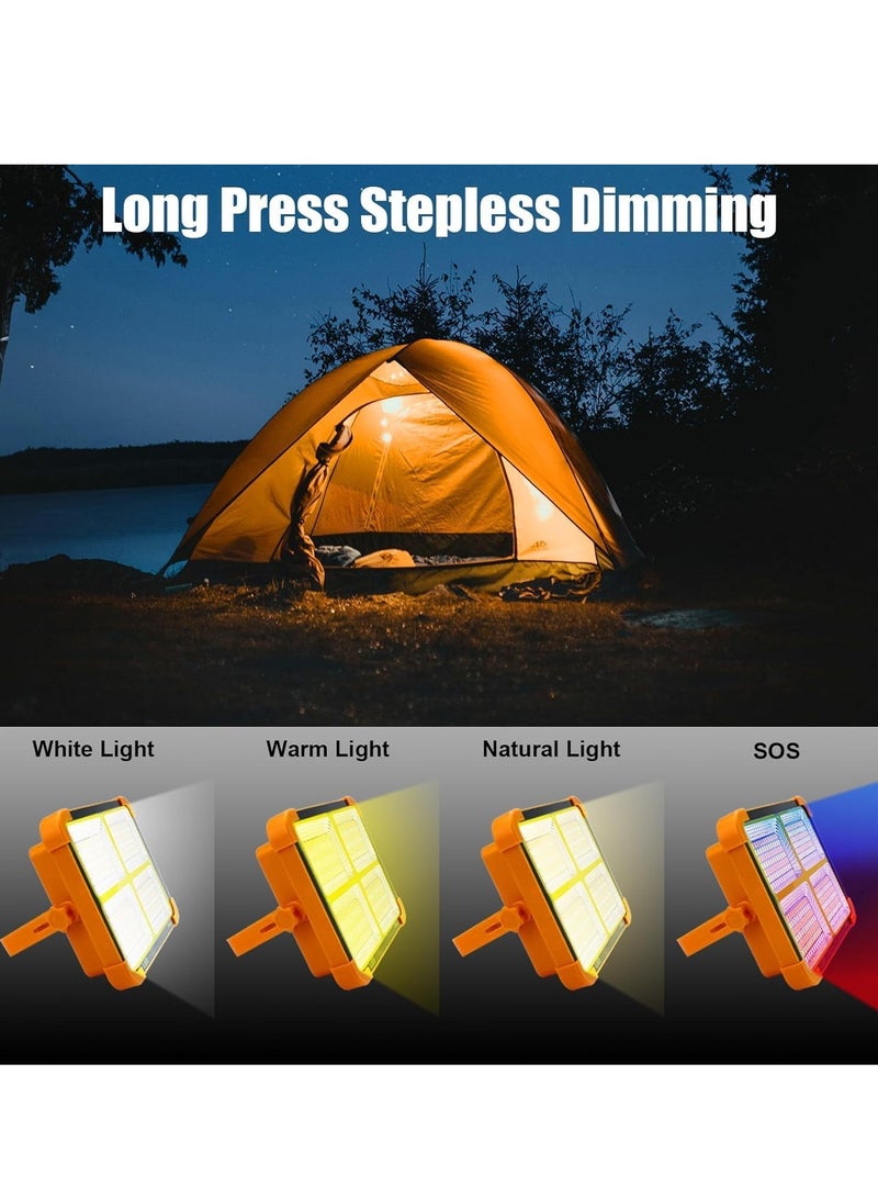 YSH LED Solar Light, Work Light Rechargeable 200W, Portable 12000mAh 10000 LM with Stepless Brightness Job Site Battery Rechargeable Floorlight for Emergency Worklight for Power Cut  - Image 2