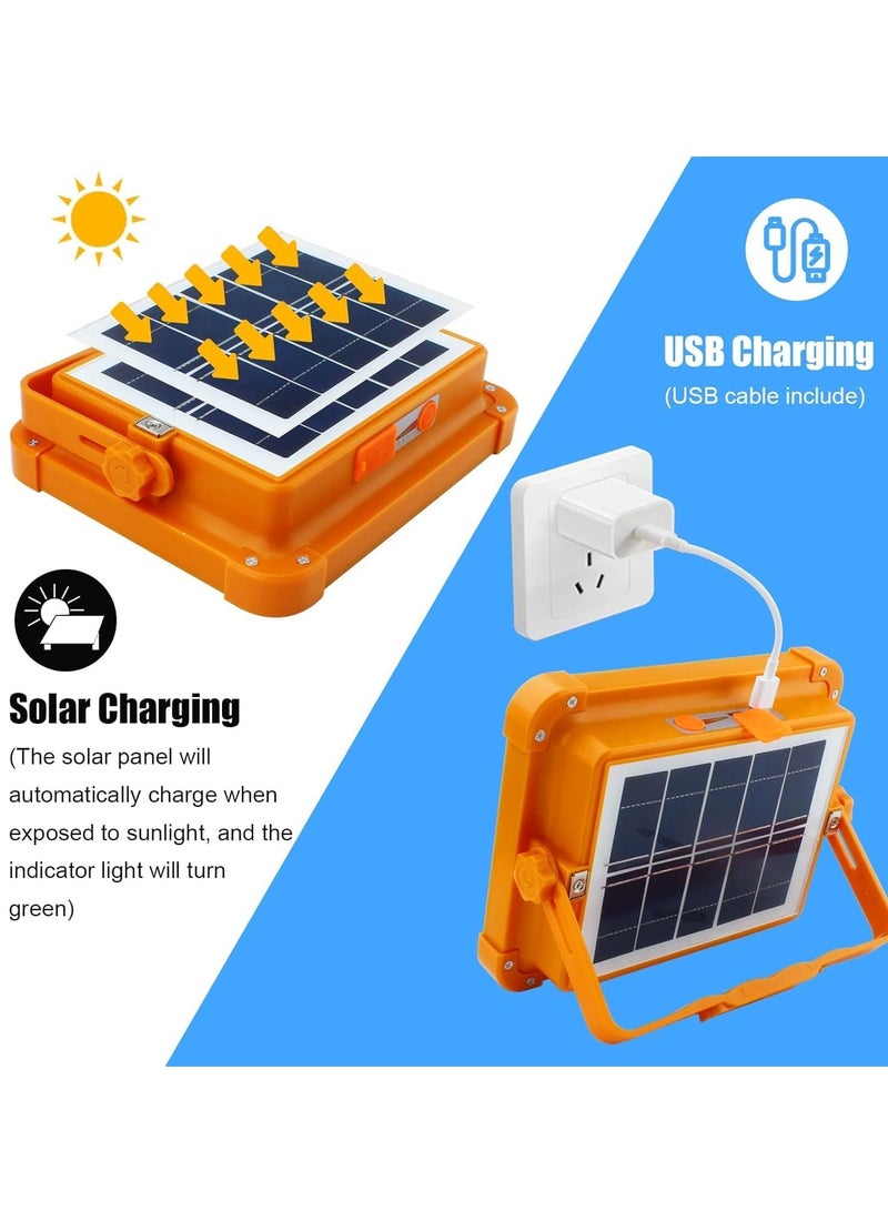 YSH LED Solar Light, Work Light Rechargeable 200W, Portable 12000mAh 10000 LM with Stepless Brightness Job Site Battery Rechargeable Floorlight for Emergency Worklight for Power Cut  - Image 3
