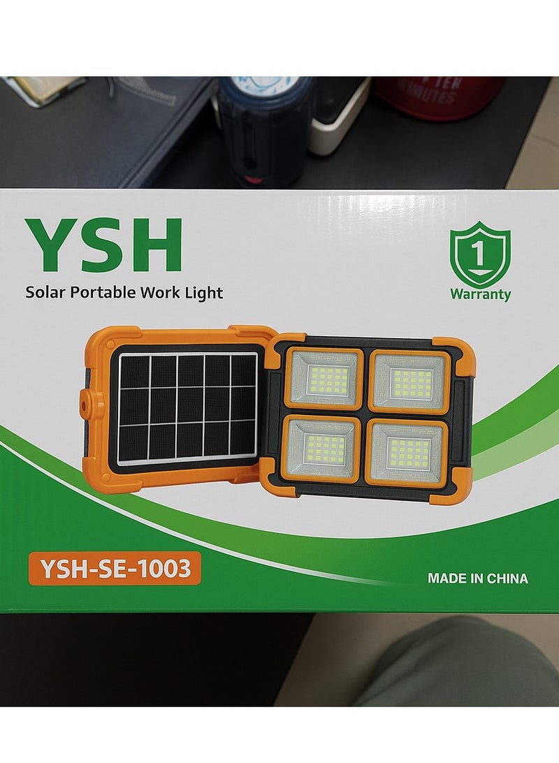YSH LED Solar Light, Work Light Rechargeable 200W, Portable 12000mAh 10000 LM with Stepless Brightness Job Site Battery Rechargeable Floorlight for Emergency Worklight for Power Cut  - Image 4