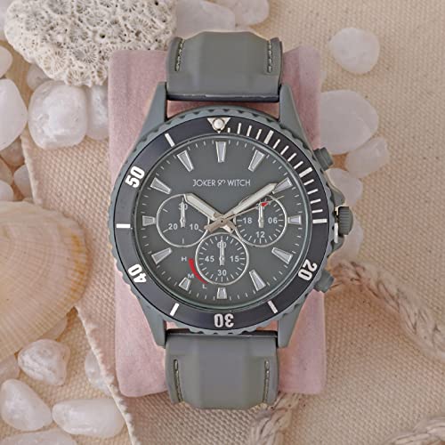Joker & Witch Spacey 44mm Grey Dial 20mm Grey Synthetic Strap Watch for Men - Image 2