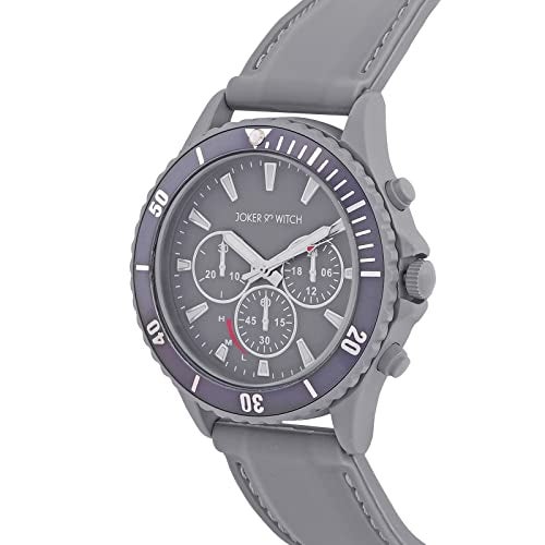 Joker & Witch Spacey 44mm Grey Dial 20mm Grey Synthetic Strap Watch for Men - Image 4