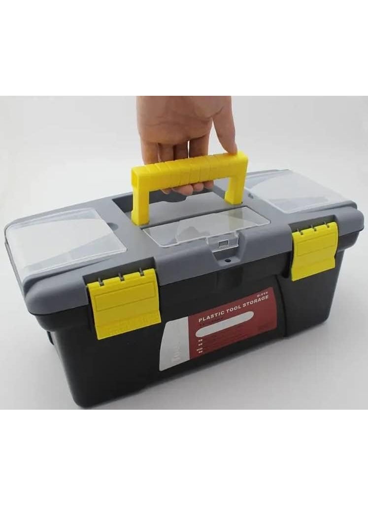 PRAMANTA - PRAMANTA Small Tool Box Tool Organiser with Removable Tool Tray Plastic Hardware Tool Storage Box for Storage of Tools Parts Repair Tool etc 1Pcs Size 25L x 12W x 10H cm - Image 1