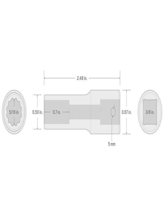 TEKTON 3/8 Inch Drive x 5/16 Inch Deep 12-Point Impact Socket | SID13208 - Image 5