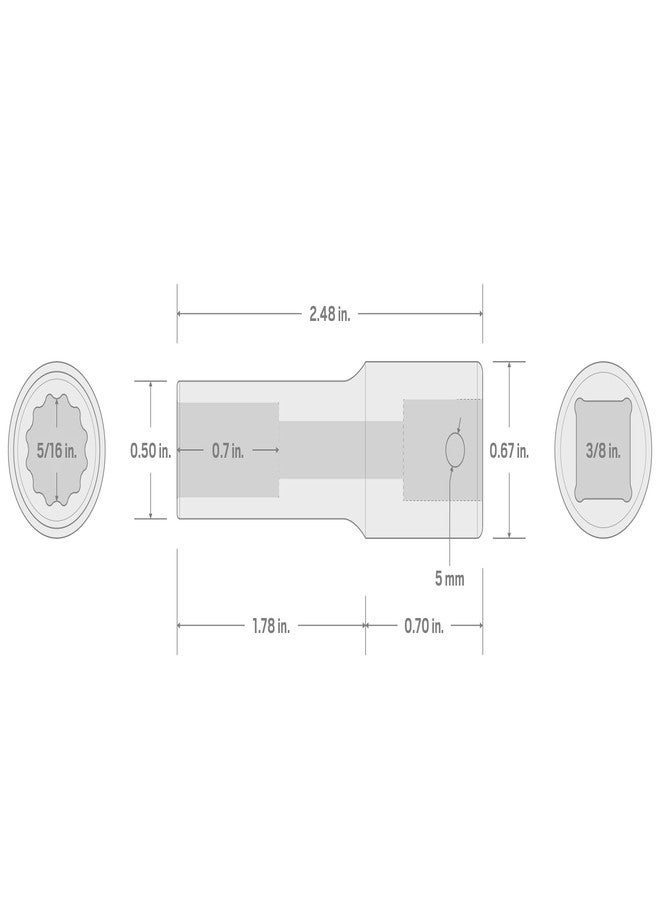 TEKTON 3/8 Inch Drive x 5/16 Inch Deep 12-Point Impact Socket | SID13208 - Image 4