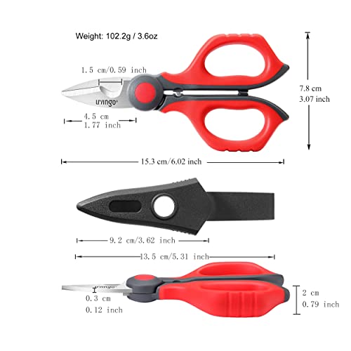 LIVINGO Electrician Scissors: 6 Inch Sharp Heavy Duty Wire Shears - Stainless Steel Serrated Notch Blade with Belt Clip, Stripper Fiber Optic, Crimping Aluminium Copper Soft Cable Line - Image 2