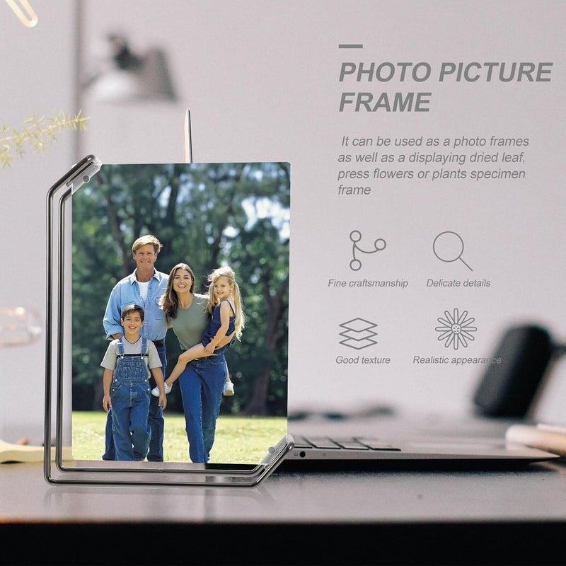 Gadpiparty Double-sided Acrylic Photo Frame with Metal Border Black Gold Metal Display Stand for Vertical and Horizontal Pictures Place Cards Memos Scratch-resistant Protective Frame for - Image 5