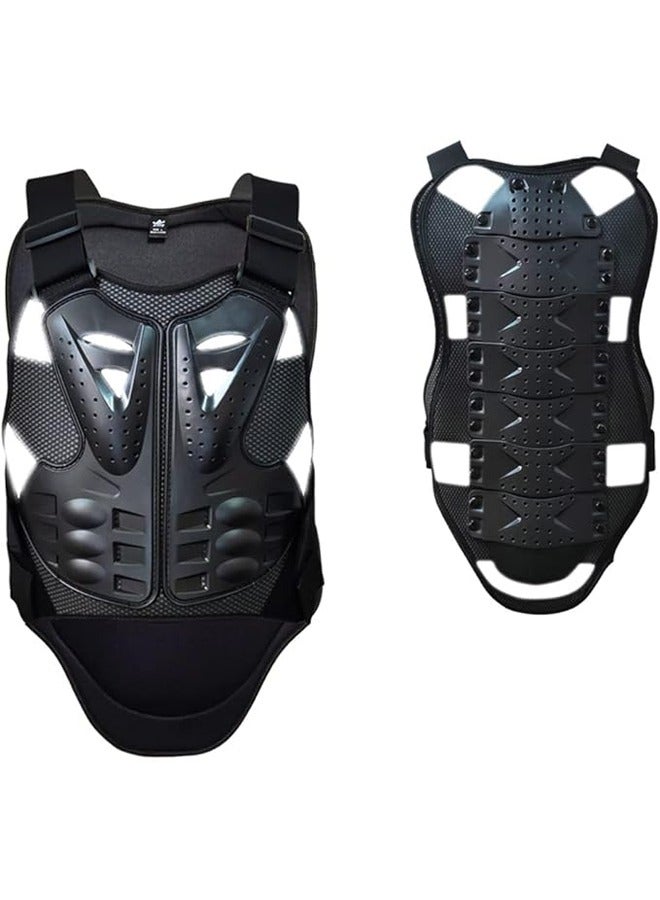 Bukela Youth and Adult Chest Protector Motocross, Reflective Dirt Bike Gear Body Armor for Men and Women, Back Protection Motorcycle Vest for Skiing Riding Skating, Suitable for heights 155-190cm - Image 1