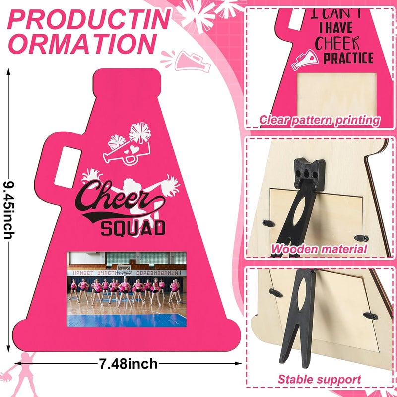 Qunclay Qunclay 18 Pcs Cheer Picture Frame Bulk Cheerleading Gifts Cheerleader Coach Frame Gift Frames Fits 25 x 39 in Photograph Wood Photo Frame for Cheer Coach Team Birthday Thanks You Coach Party Gifts - Image 3