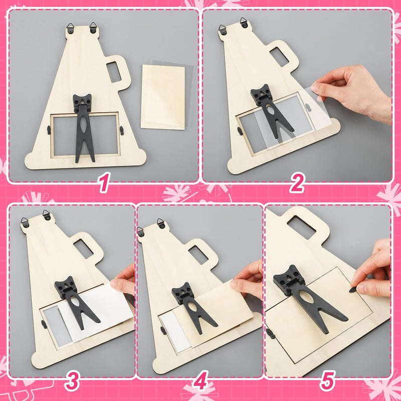 Qunclay Qunclay 18 Pcs Cheer Picture Frame Bulk Cheerleading Gifts Cheerleader Coach Frame Gift Frames Fits 25 x 39 in Photograph Wood Photo Frame for Cheer Coach Team Birthday Thanks You Coach Party Gifts - Image 4