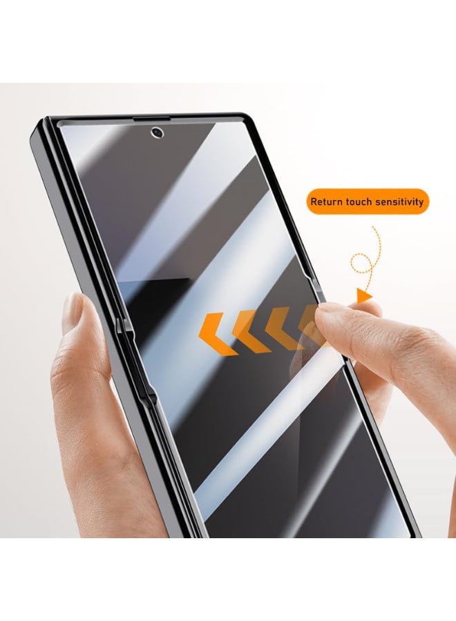عام غطاء شفاف متوافق مع سامسونج جالكسي زد فولد 7، مزود بفيلم مقوى عالي الوضوح مع شحن لاسلكي، غطاء مغناطيسي كامل بمفصلة مضادة للسقوط. - Image 5