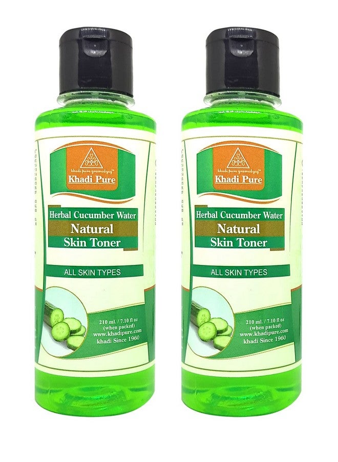 Khadi Pure Herbal Cucumber Water, 210 ml (Pack of 2), Clear, (KPCUCUMBERWTRX2)