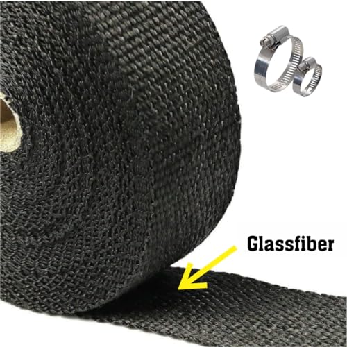 MIKANIX Combo of Universal Silencer Wrap | Bend Pipe Wrap | Bike Exhaust Heat Shield Protector with Clamp Compatible for Royal Enfield Classic, Electra Twinspark, Standard (6 Mtr, Black) - Image 5