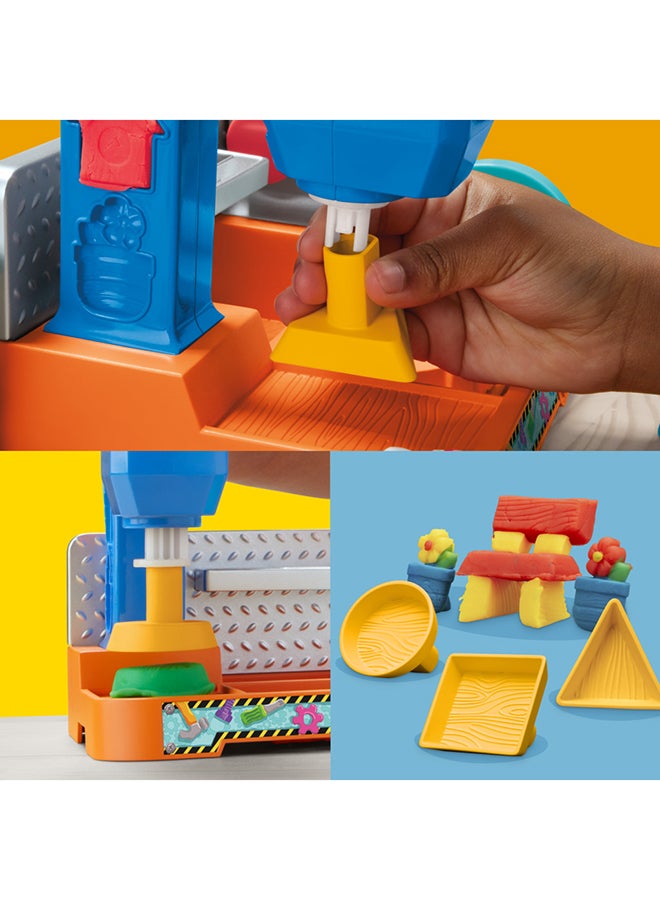 Play-Doh Stamp & Saw Tool Bench Playset, Construction Toys for Boys & Girls 3 Years & Up, Kids Arts & Crafts - Image 5