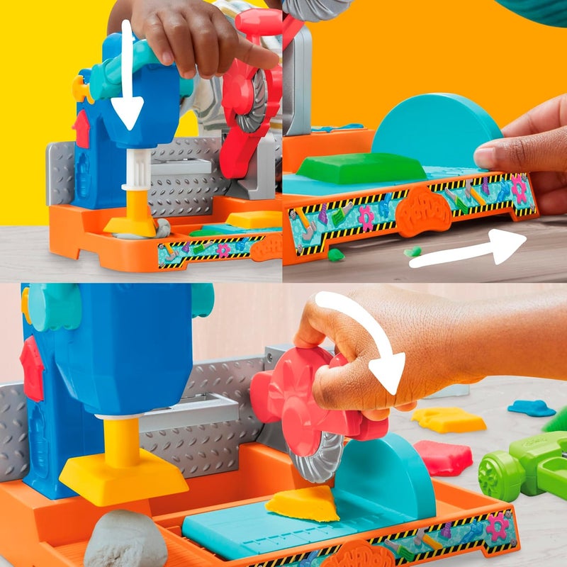 Play-Doh مجموعة أدوات اللعب بلاي دو: طاولة العمل مع الطابع والمنشار، ألعاب البناء للأولاد والبنات من 3 سنوات وما فوق، فنون وحرف للأطفال - Image 3