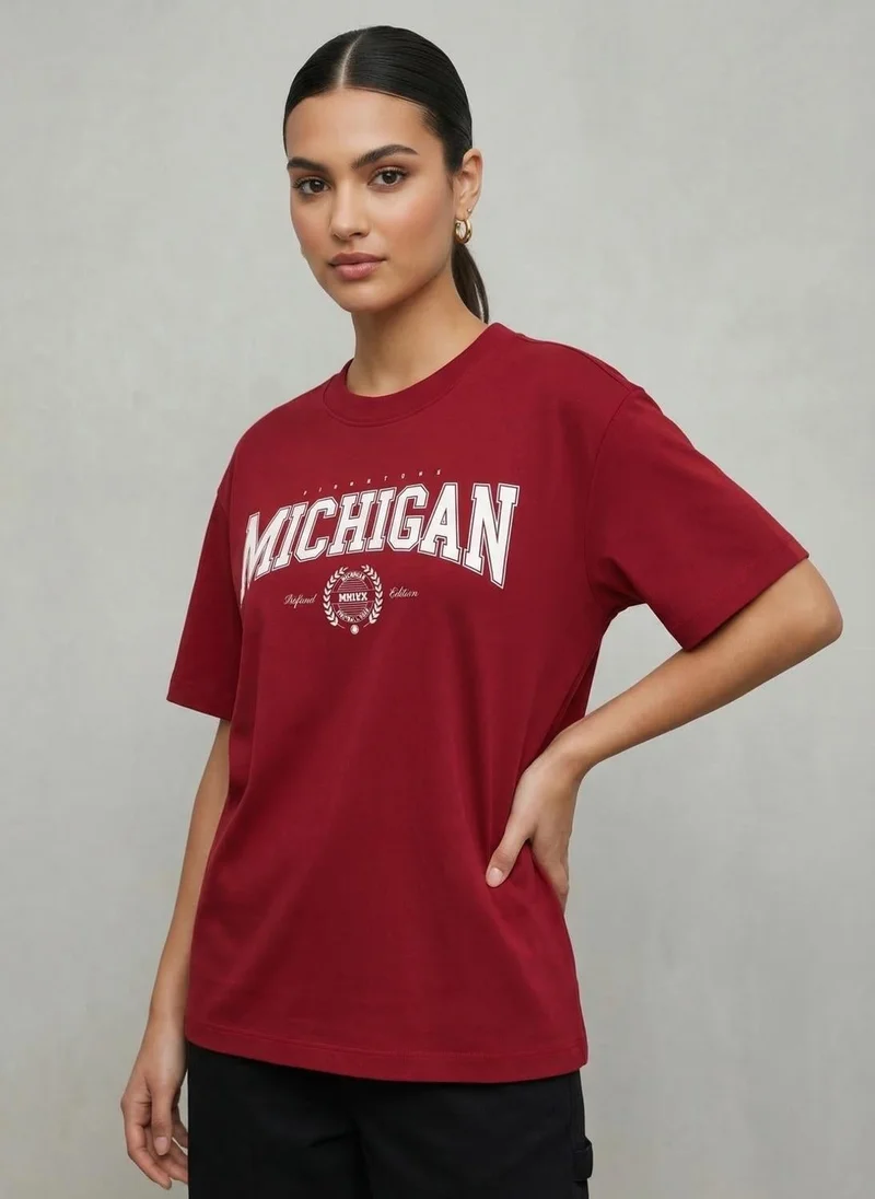 نوبيرو Nobero Oversized Printed T-shirt