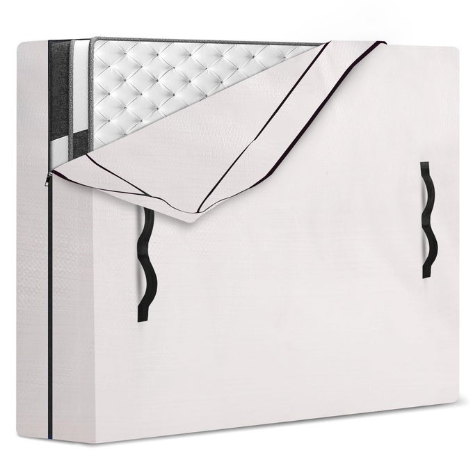 MATTRESS BAGS FOR MOVING AND STORAGE WITH 8 HANDLES MATTRESS COVER FOR MOVING HEAVY DUTY STRONG ZIPPER CLOSURE MOVING SUPPLIES MOVING BAG SEMITRANSPARENT CALI KING