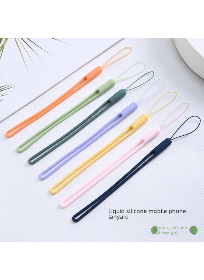Generic - Silicone Lanyard Liquid Wrist Lanyard Creative Speaker U Disk Fan Short Hanging Rope Internet Popular Silicone Mobile Phone Lanyard-Specifications Support Image Upload:GLD-SL061-03 Sand Powder - Image 1