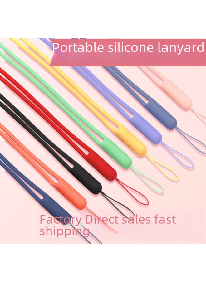 Generic - Silicone Lanyard Liquid Wrist Lanyard Creative Speaker U Disk Fan Short Hanging Rope Internet Popular Silicone Mobile Phone Lanyard-Specifications Support Image Upload:GLD-SL061-03 Sand Powder - Image 1