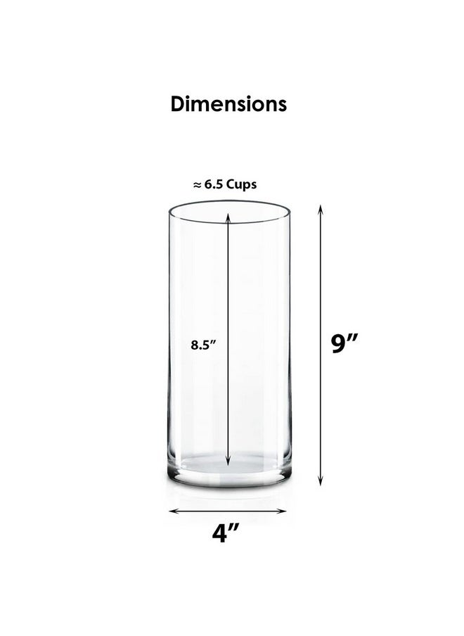 CYS EXCEL CYS Excel Clear Glass Cylinder Vase (H:9" D:4") | Multiple Size Choices Glass Flower Vase Centerpieces | Hurricane Floating Candle Holder Vase  - Image 2