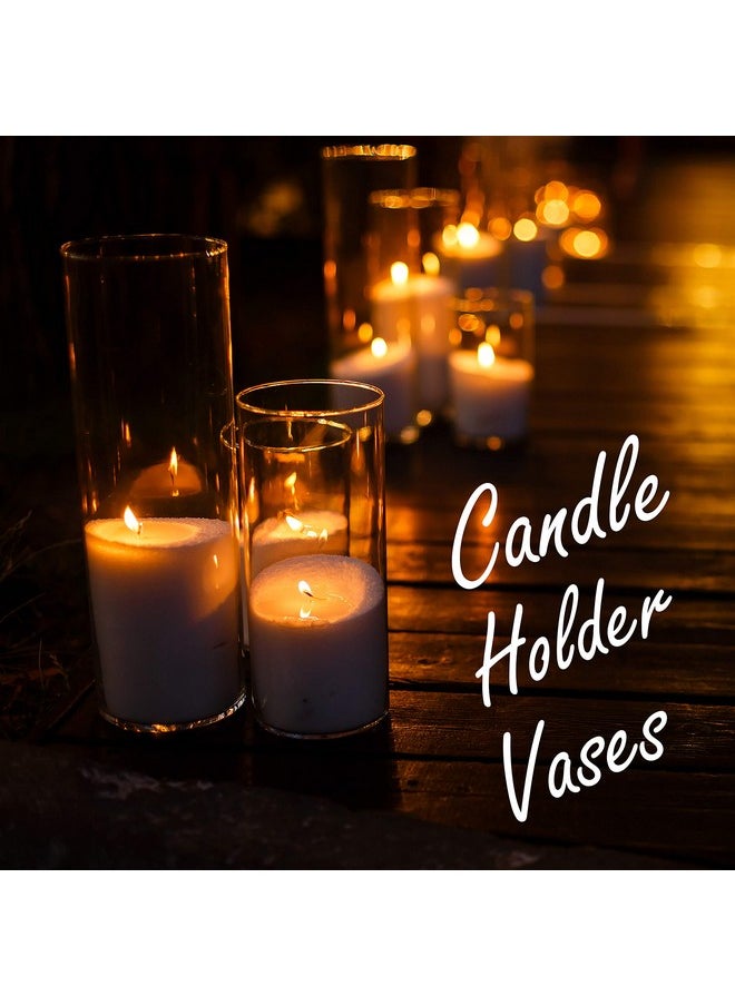 CYS EXCEL CYS Excel Clear Glass Cylinder Vase (H:9" D:4") | Multiple Size Choices Glass Flower Vase Centerpieces | Hurricane Floating Candle Holder Vase  - Image 4