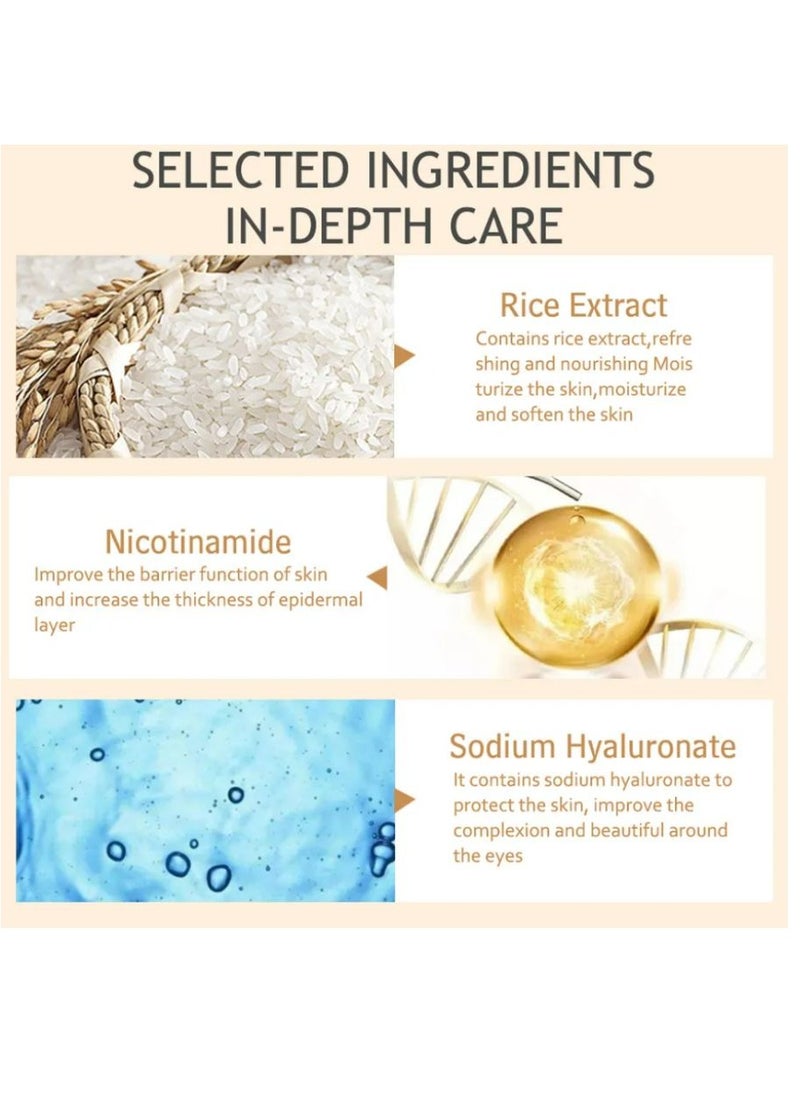 Aichun beauty - Natural Rice Eye Bags Removal Cream Anti Wrinkle Firming Eye Cream for dark circles and puffiness 25ml - Image 1