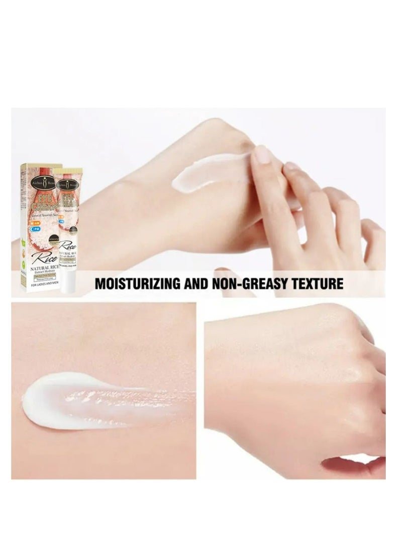 Aichun beauty - Natural Rice Eye Bags Removal Cream Anti Wrinkle Firming Eye Cream for dark circles and puffiness 25ml - Image 1
