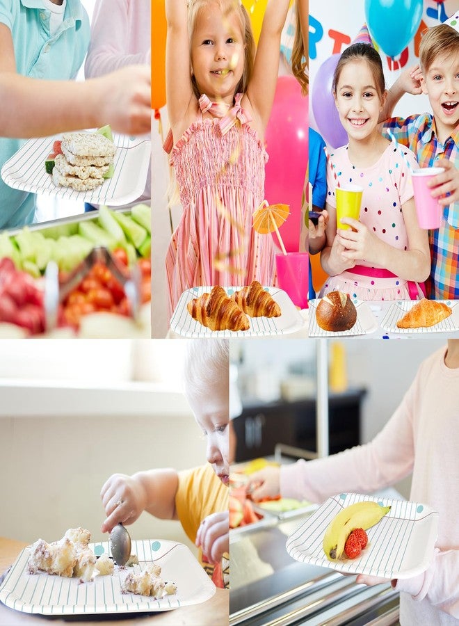 Demonwer 50 Piece Back to School Notebook Paper Plates First Day of School Disposable Plates Square Decorative Plates for Graduation Party Supplies Table Decorations,9 In - Image 5