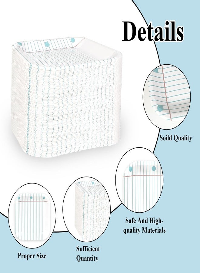 Demonwer 50 Piece Back to School Notebook Paper Plates First Day of School Disposable Plates Square Decorative Plates for Graduation Party Supplies Table Decorations,9 In - Image 3