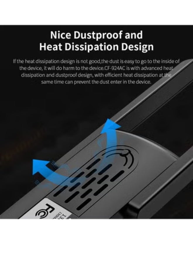 comfast 924AC USB3.0 1300Mbps 5GHZ 2.4Ghz Dual Band Antenna Wireless WiFi Adapter, RTL8812BU WiFi LAN Network Card Receiver - Image 2