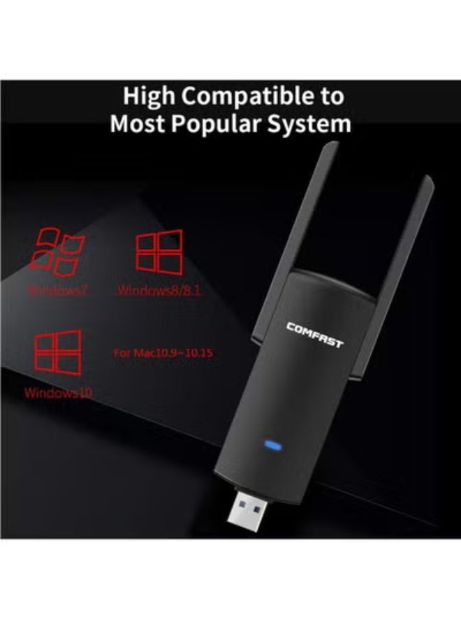 comfast 924AC USB3.0 1300Mbps 5GHZ 2.4Ghz Dual Band Antenna Wireless WiFi Adapter, RTL8812BU WiFi LAN Network Card Receiver - Image 3