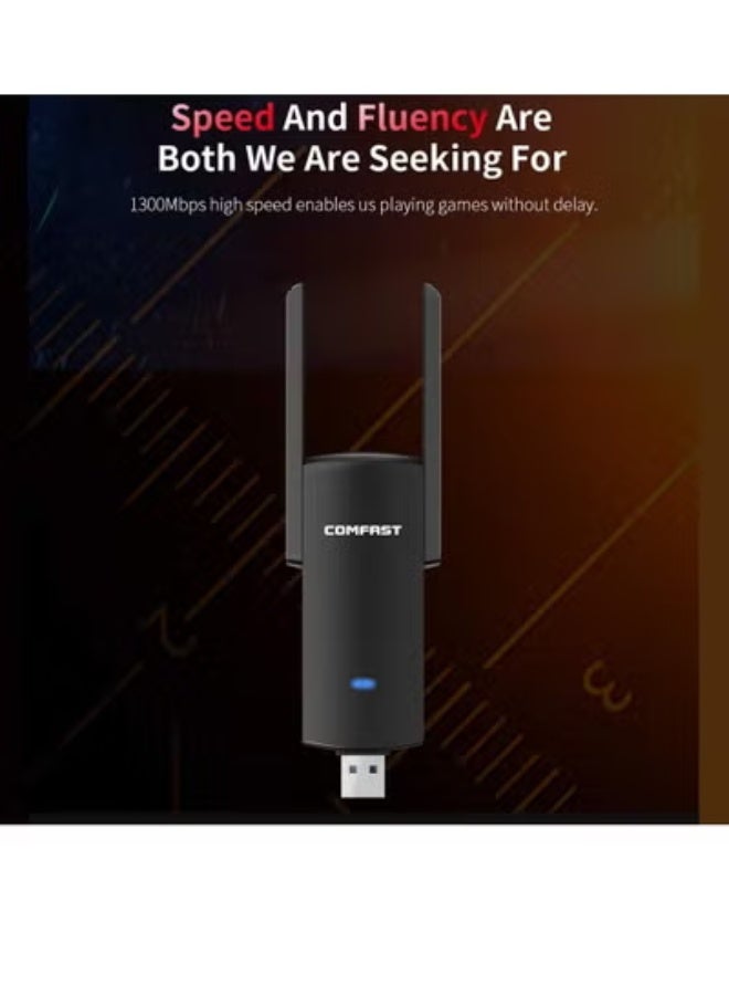 comfast 924AC USB3.0 1300Mbps 5GHZ 2.4Ghz Dual Band Antenna Wireless WiFi Adapter, RTL8812BU WiFi LAN Network Card Receiver - Image 4
