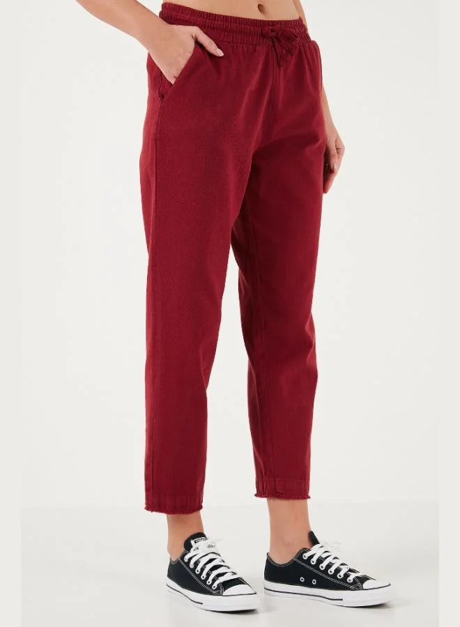 Lela Lela Cotton Normal Waist Regular Fit Straight Leg Trousers Women's TROUSERS 668YP42282S4