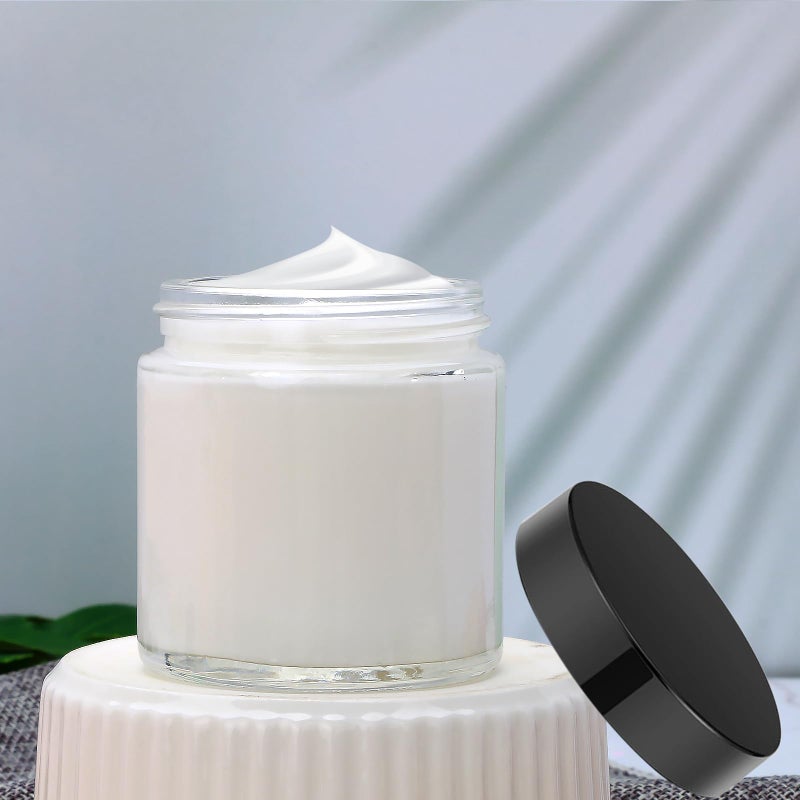 Encheng 12Pack Of 4 Oz Clear Round Glass Jars  With Inner Liners And Black Lids Empty Cosmetic Containers Cream Jars - Image 3