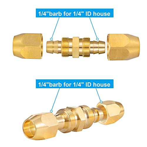 Breezliy 2PCS Soild Brass Air Reusable Hose Splicer For 1/4-Inch ID Hose,1/4" Air Hose Repair Fitting - Image 2