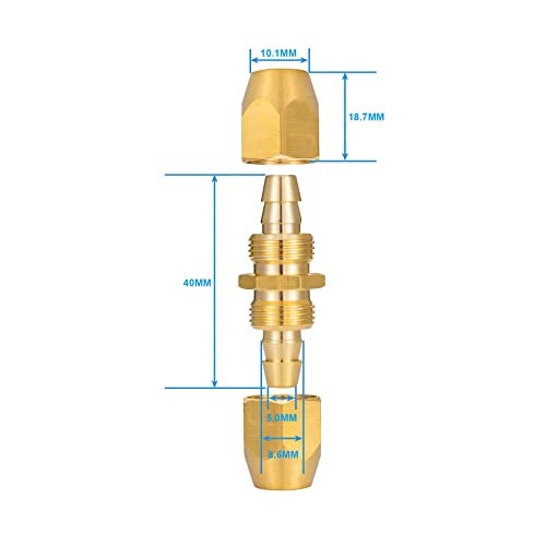 Breezliy 2PCS Soild Brass Air Reusable Hose Splicer For 1/4-Inch ID Hose,1/4" Air Hose Repair Fitting - Image 3