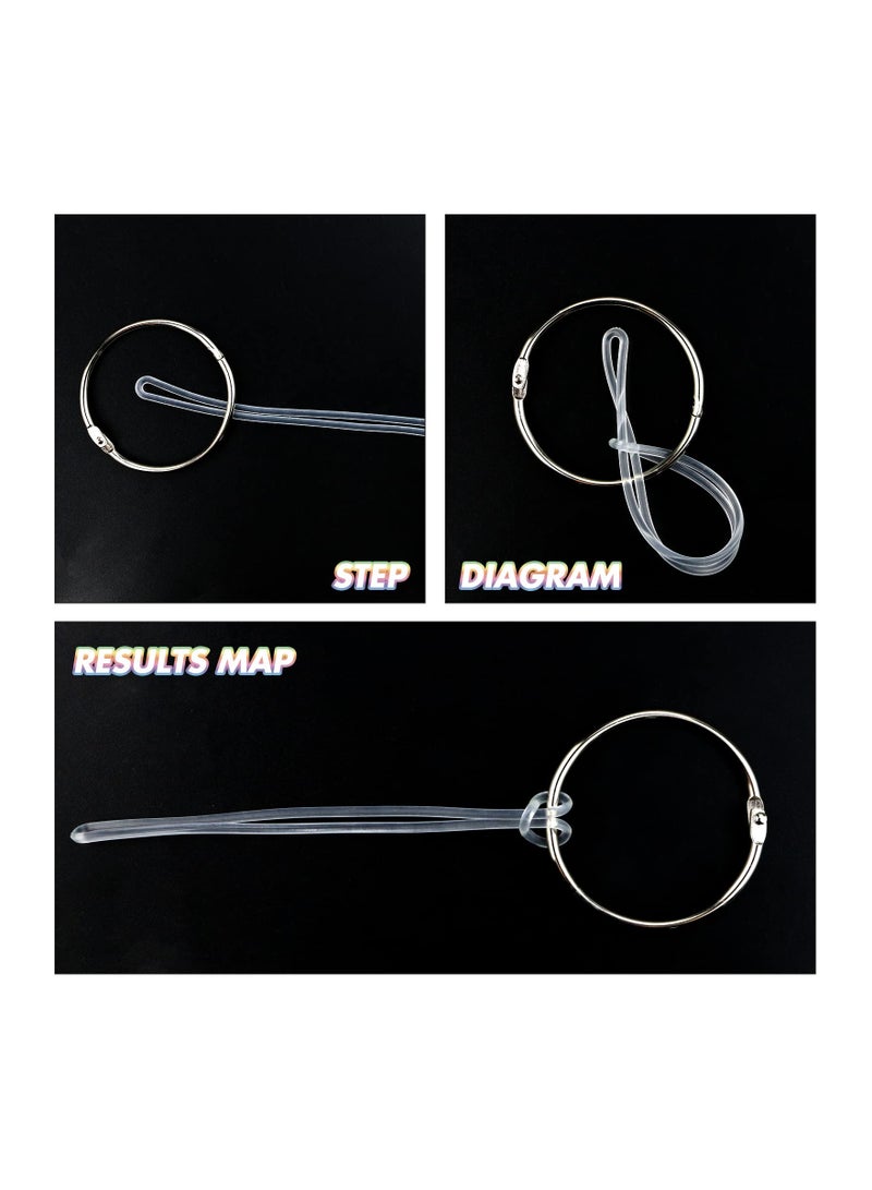 SYOSI PVC Transparent Rope, 100 Pack Clear Plastic Luggage Loop Straps, Worm Loops for Luggage Tags, Plastic Name Tag Loop for Identification Cards ID, 6 inch - Image 5