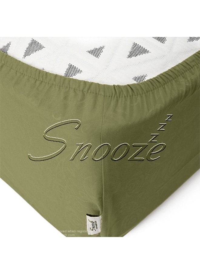snooze Snooze Fitted Jakared microfiber double Bed Sheet - Dark green (flowery design) + Free 2 Pillowcases  - Image 3