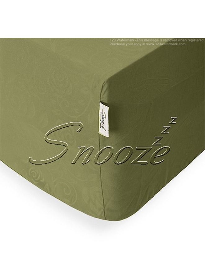 snooze Snooze Fitted Jakared microfiber double Bed Sheet - Dark green (flowery design) + Free 2 Pillowcases  - Image 2
