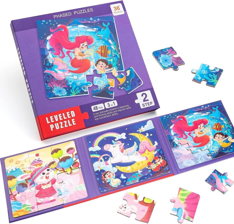 X spring Magnetic Jigsaw Puzzles, Magnetic Story Puzzles for toddlers, 12-16-20 pieces for toddlers, and perfect travel activities for children ages 3-4-5 - Image 1