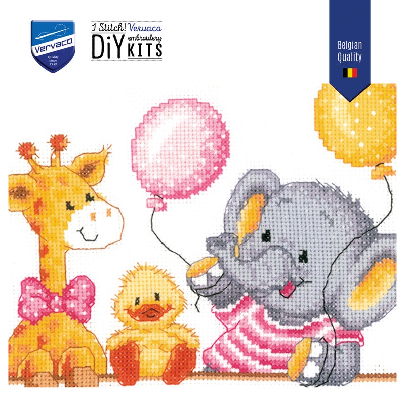 Vervaco Counted Cross Stitch Kit Baby Shower II 10.8 inch x 8.8 inch - Image 2