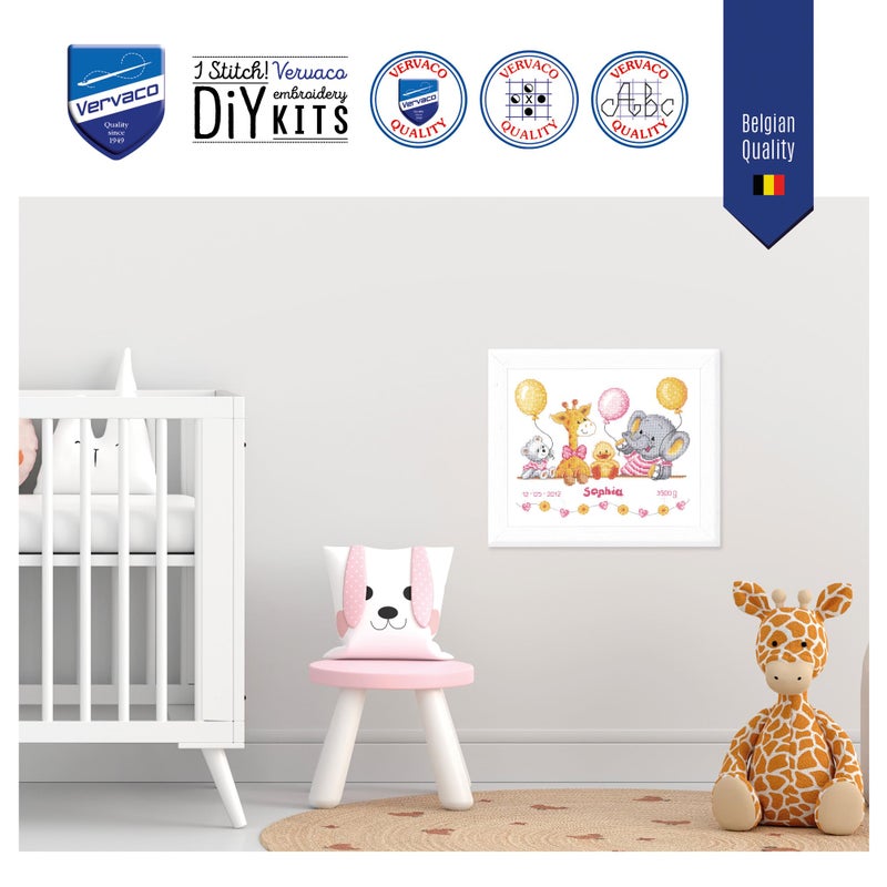 Vervaco Counted Cross Stitch Kit Baby Shower II 10.8 inch x 8.8 inch - Image 4