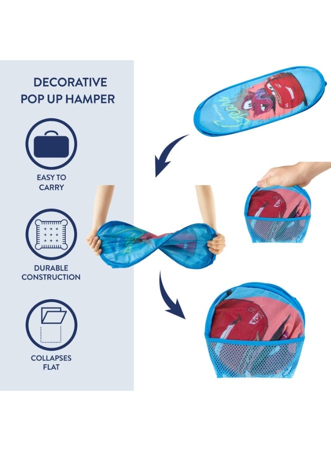 Idea Nuova Disney Cars Pop-Up Hamper with Durable Carry Handles for Laundry, Kids Room & Nursery Storage, 21â€H x 13.5â€W x 13.5â€L - Image 4