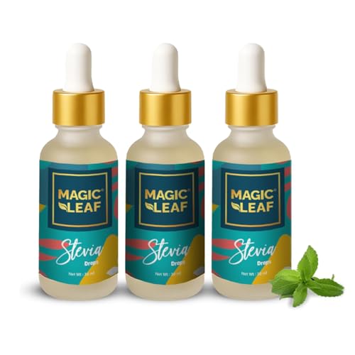 Magic Leaf Sugar Free Stevia Drops, 30 ml (Pack of 3), Natural Origin Sweetener with Stevia Leaf Extract, for Weight Watchers, Zero Calorie, Non GMO, Stevia Based Liquid Sweetener - Image 1
