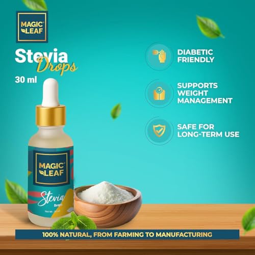 Magic Leaf Sugar Free Stevia Drops, 30 ml (Pack of 3), Natural Origin Sweetener with Stevia Leaf Extract, for Weight Watchers, Zero Calorie, Non GMO, Stevia Based Liquid Sweetener - Image 2
