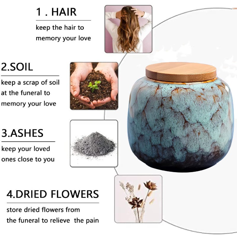 NS Online Small urns Set of 6- Ceramic Decorative Keepsake Small Urns Set 6 Piece for Human Ashes Memorial - Honor Your Loved One Lost - Image 3