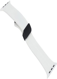 Generic Apple Watch Band 42mm 44mm 45mm 49mm, Sport Silicone D-Clasp Replacement Wristband for Apple Watch Series 8/Ultra/7/SE/6/5/4/3/2/1, iWatch Strap Men Women (White)