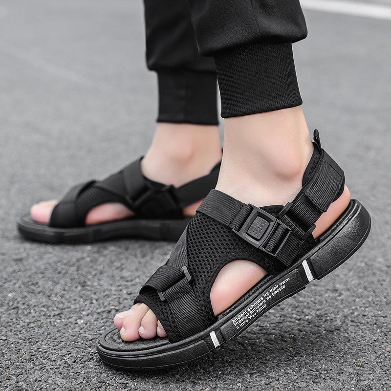 2023 Summer Large Size Velcro Men'S Shoes Casual Fashion Teenagers Students Sandals Big Kids Beach Shoes - Image 1