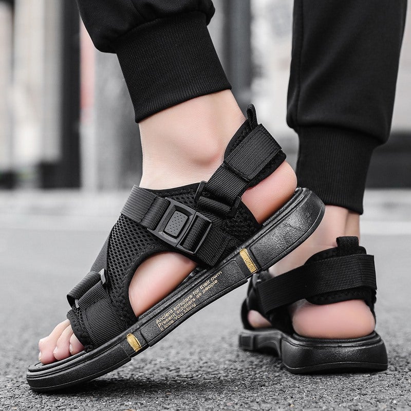 2023 Summer Large Size Velcro Men'S Shoes Casual Fashion Teenagers Students Sandals Big Kids Beach Shoes - Image 3